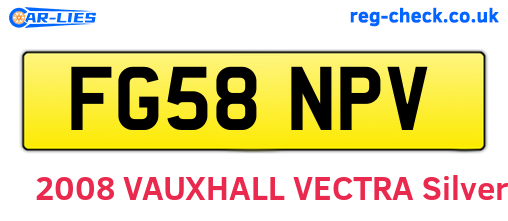 FG58NPV are the vehicle registration plates.