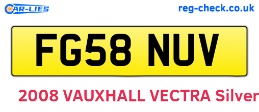 FG58NUV are the vehicle registration plates.