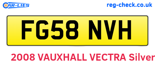 FG58NVH are the vehicle registration plates.
