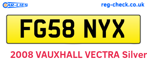 FG58NYX are the vehicle registration plates.