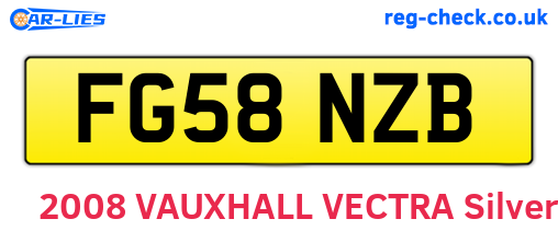 FG58NZB are the vehicle registration plates.