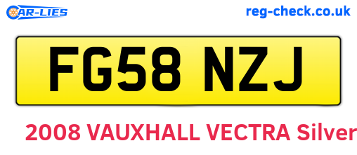 FG58NZJ are the vehicle registration plates.