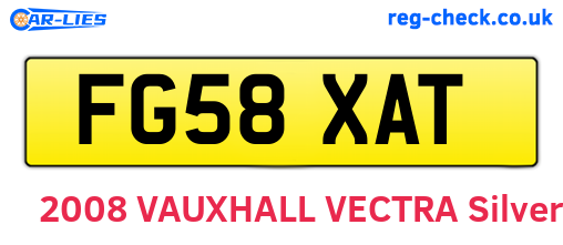 FG58XAT are the vehicle registration plates.