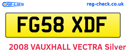 FG58XDF are the vehicle registration plates.