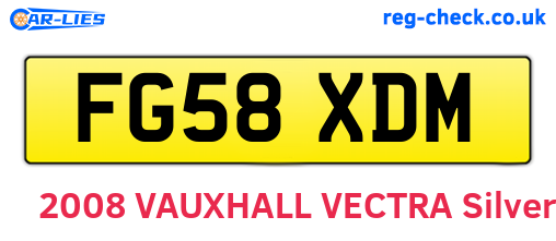 FG58XDM are the vehicle registration plates.