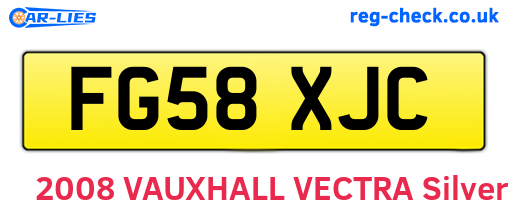 FG58XJC are the vehicle registration plates.