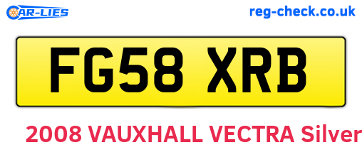 FG58XRB are the vehicle registration plates.