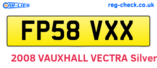 FP58VXX are the vehicle registration plates.
