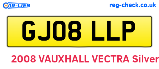 GJ08LLP are the vehicle registration plates.