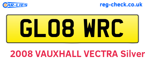 GL08WRC are the vehicle registration plates.