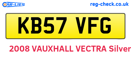 KB57VFG are the vehicle registration plates.