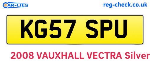 KG57SPU are the vehicle registration plates.