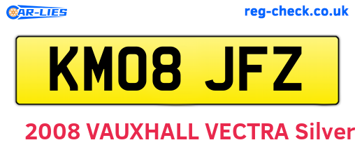 KM08JFZ are the vehicle registration plates.