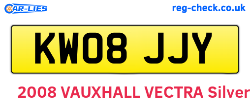 KW08JJY are the vehicle registration plates.