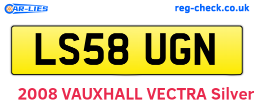 LS58UGN are the vehicle registration plates.