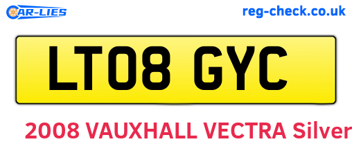 LT08GYC are the vehicle registration plates.