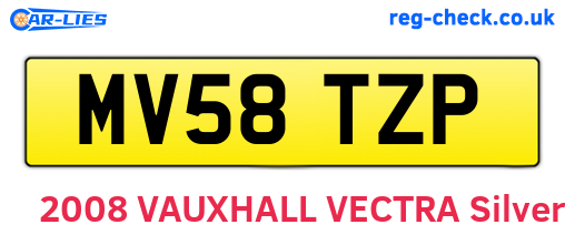 MV58TZP are the vehicle registration plates.