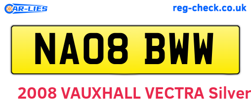 NA08BWW are the vehicle registration plates.