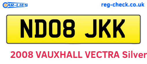 ND08JKK are the vehicle registration plates.