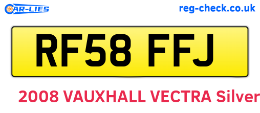RF58FFJ are the vehicle registration plates.