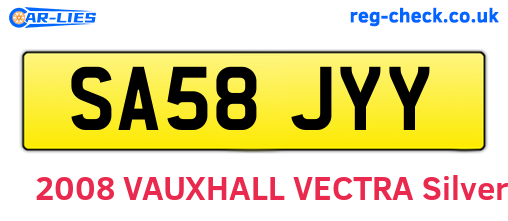 SA58JYY are the vehicle registration plates.