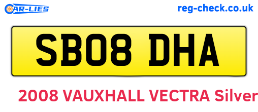 SB08DHA are the vehicle registration plates.