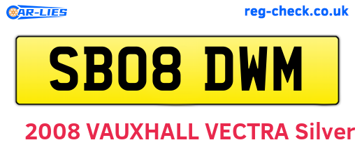 SB08DWM are the vehicle registration plates.