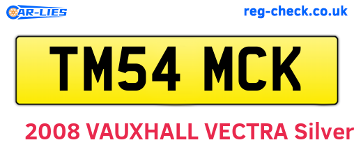 TM54MCK are the vehicle registration plates.