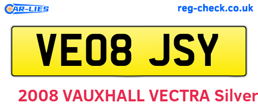 VE08JSY are the vehicle registration plates.