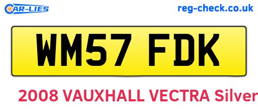 WM57FDK are the vehicle registration plates.
