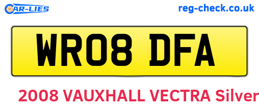 WR08DFA are the vehicle registration plates.