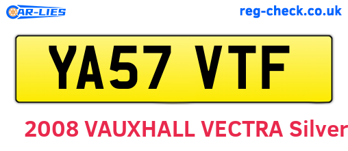 YA57VTF are the vehicle registration plates.