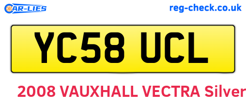 YC58UCL are the vehicle registration plates.