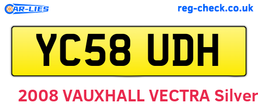 YC58UDH are the vehicle registration plates.
