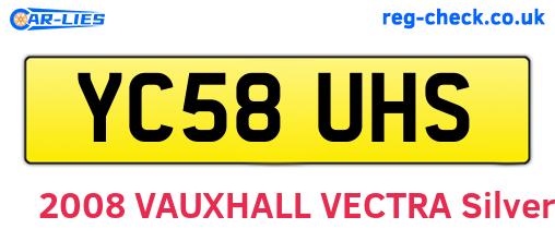 YC58UHS are the vehicle registration plates.