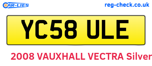 YC58ULE are the vehicle registration plates.