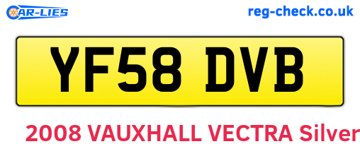 YF58DVB are the vehicle registration plates.
