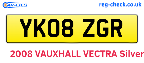 YK08ZGR are the vehicle registration plates.