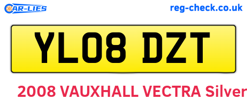 YL08DZT are the vehicle registration plates.