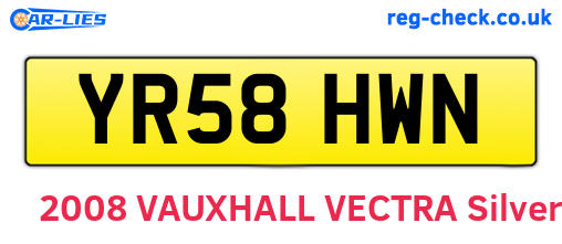 YR58HWN are the vehicle registration plates.