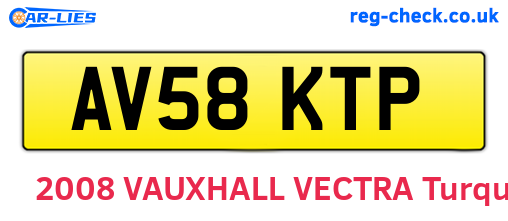 AV58KTP are the vehicle registration plates.
