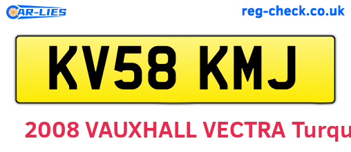 KV58KMJ are the vehicle registration plates.