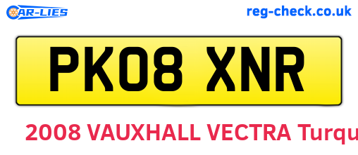 PK08XNR are the vehicle registration plates.