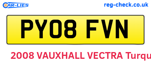 PY08FVN are the vehicle registration plates.