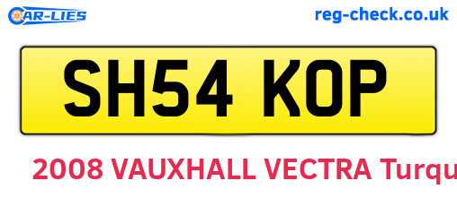 SH54KOP are the vehicle registration plates.