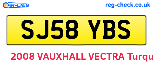 SJ58YBS are the vehicle registration plates.