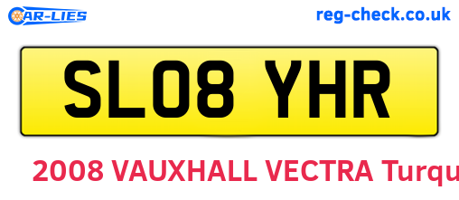 SL08YHR are the vehicle registration plates.
