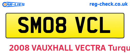 SM08VCL are the vehicle registration plates.