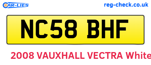 NC58BHF are the vehicle registration plates.