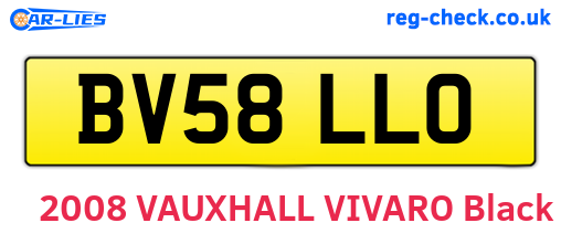 BV58LLO are the vehicle registration plates.